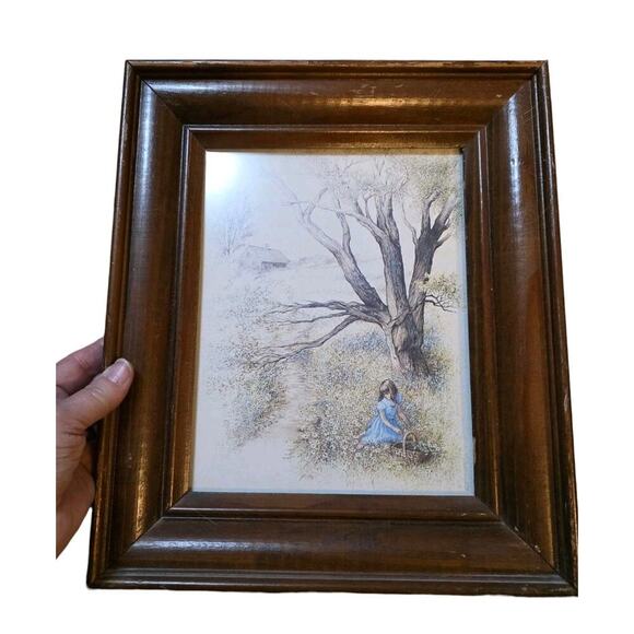 Vintage Home Interiors 13 X 12 Jack &Jill Framed Art 1979 - Picture 2 of 5